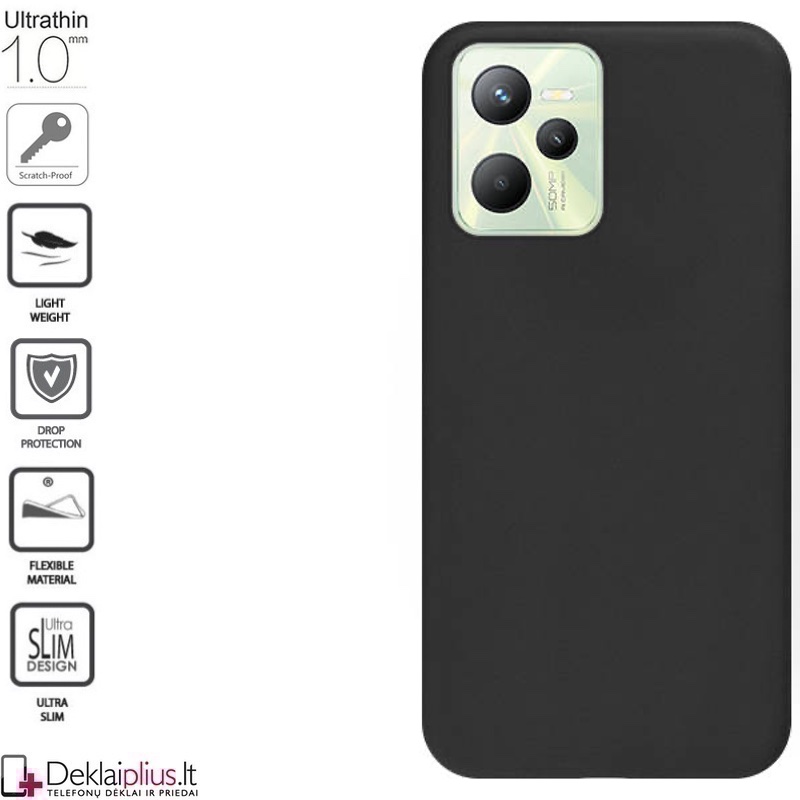 Silikoninis 1mm. storio dėklas - juodas (Realme C35) Silikoninis 1mm. storio dėklas - juodas (Realme C35)